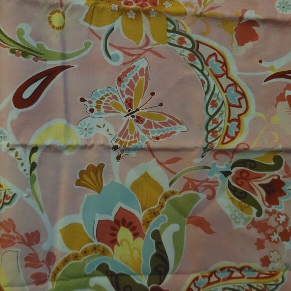 Lovely Pink & Multicolor Floral Fabric Remnant  30" by 35" - Picture 2 of 4